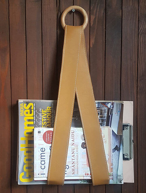 Leatherite Magazine Hangar Holder, Tan