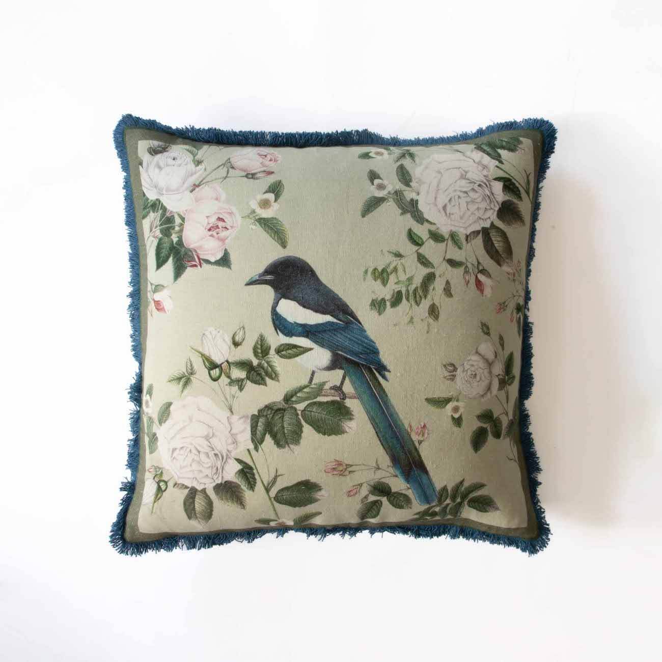 Linen and Cotton Cushion Cover, Magpie Brunches