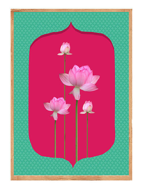 Lotus Art Print on Paper, Mughal by IconicElephant (Sizes Available)