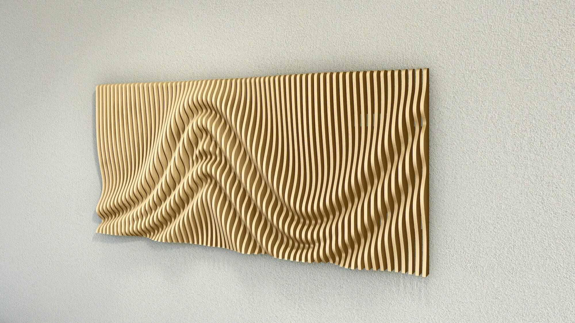 MDF Wall Art, Parametric in Natural Wood or White Finish