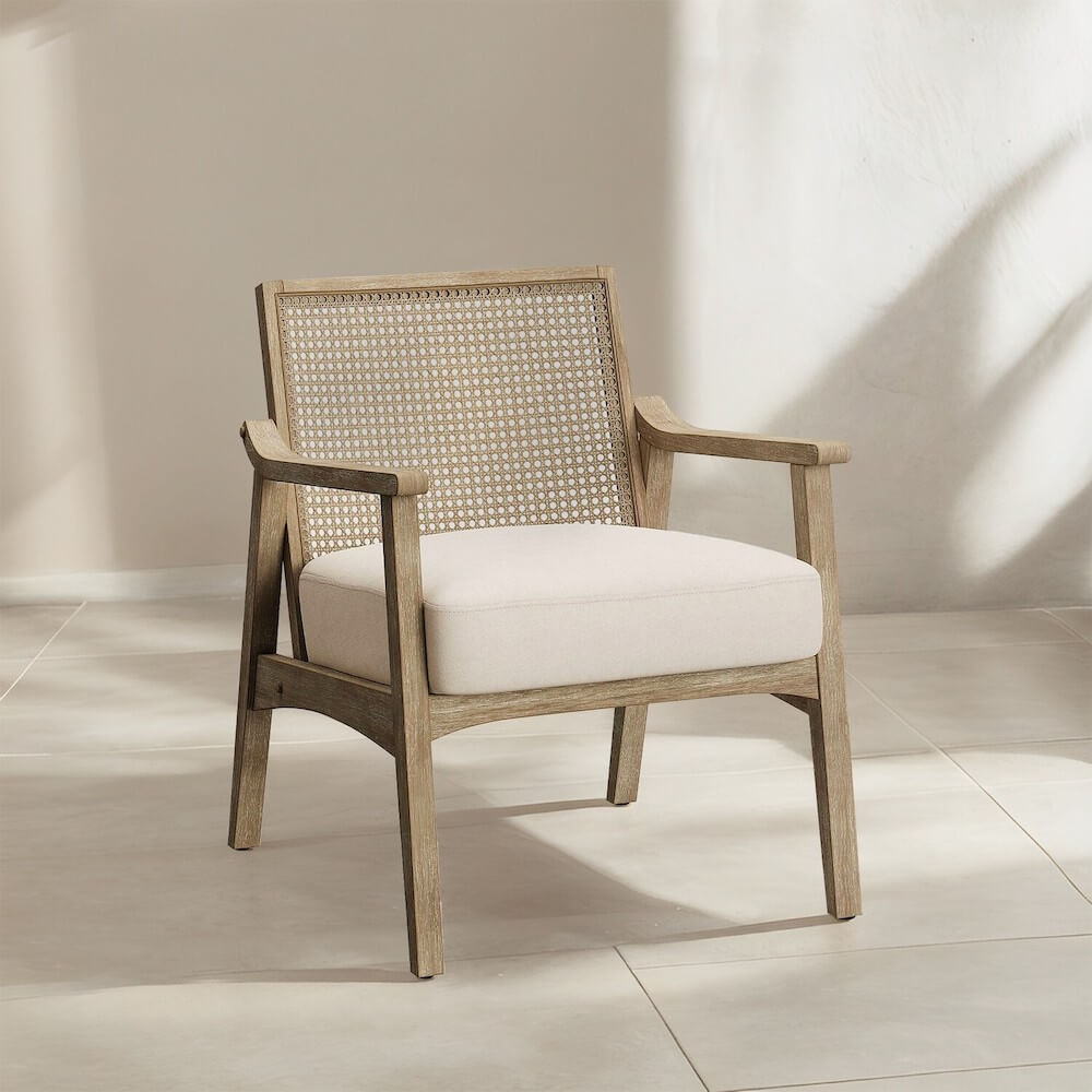 Mango Wood Accent Chair, Tranquebar by Craft Garage (Customisable Stain/Color and Upholstery)