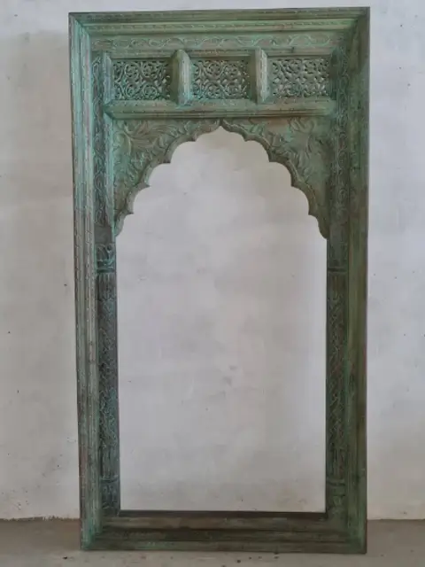 Mango Wood, Antique Jaali Hand-carved Mirror, The Alamgir