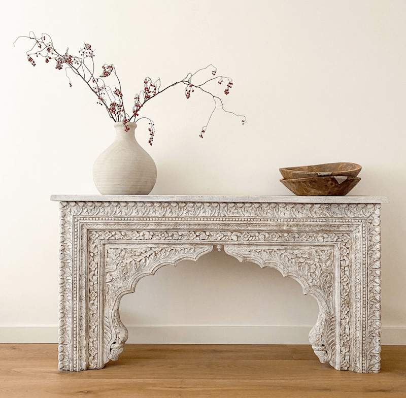 Mango Wood Rustic Boho Console Table, The Sita