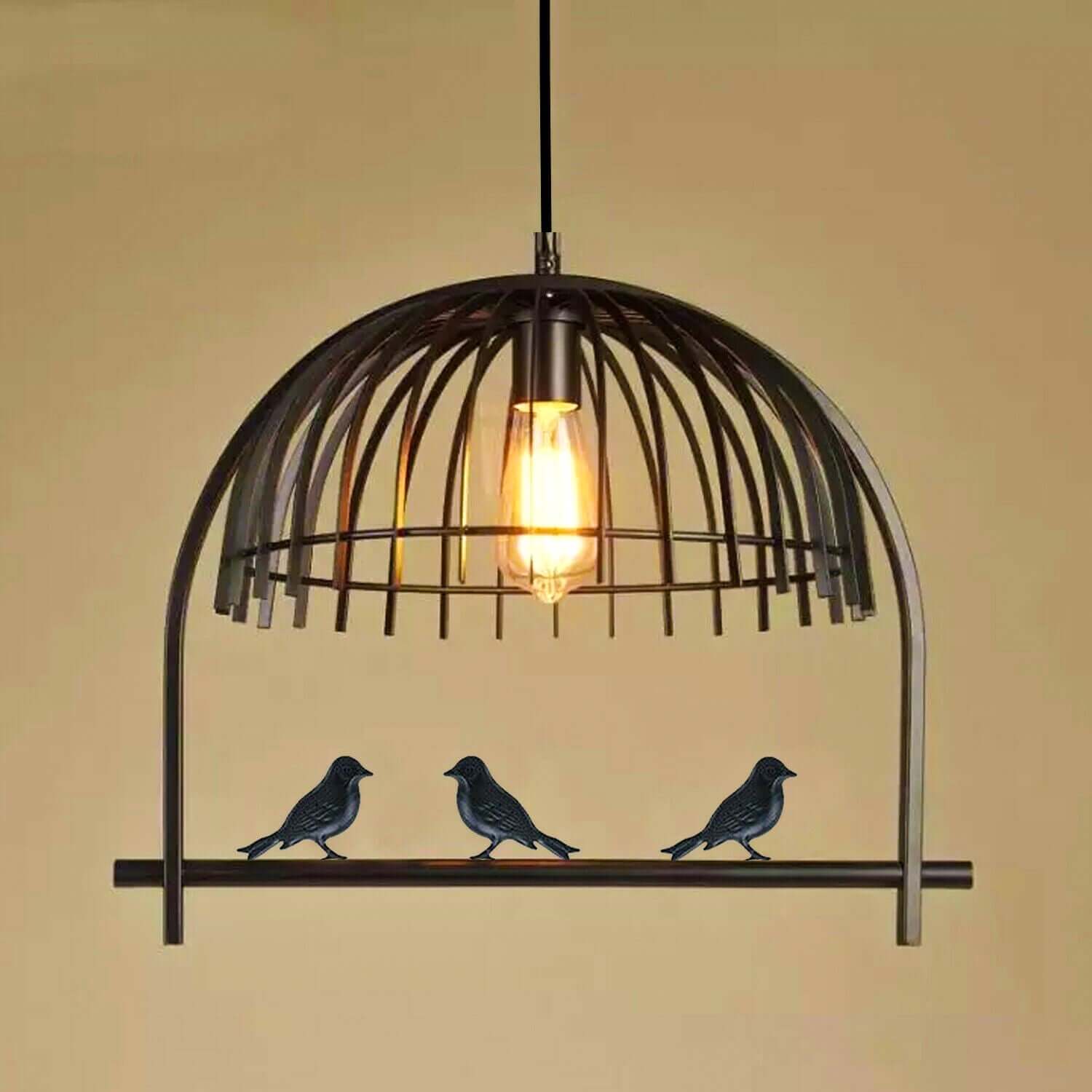Metal, Bird-Cage Style Pendant Light