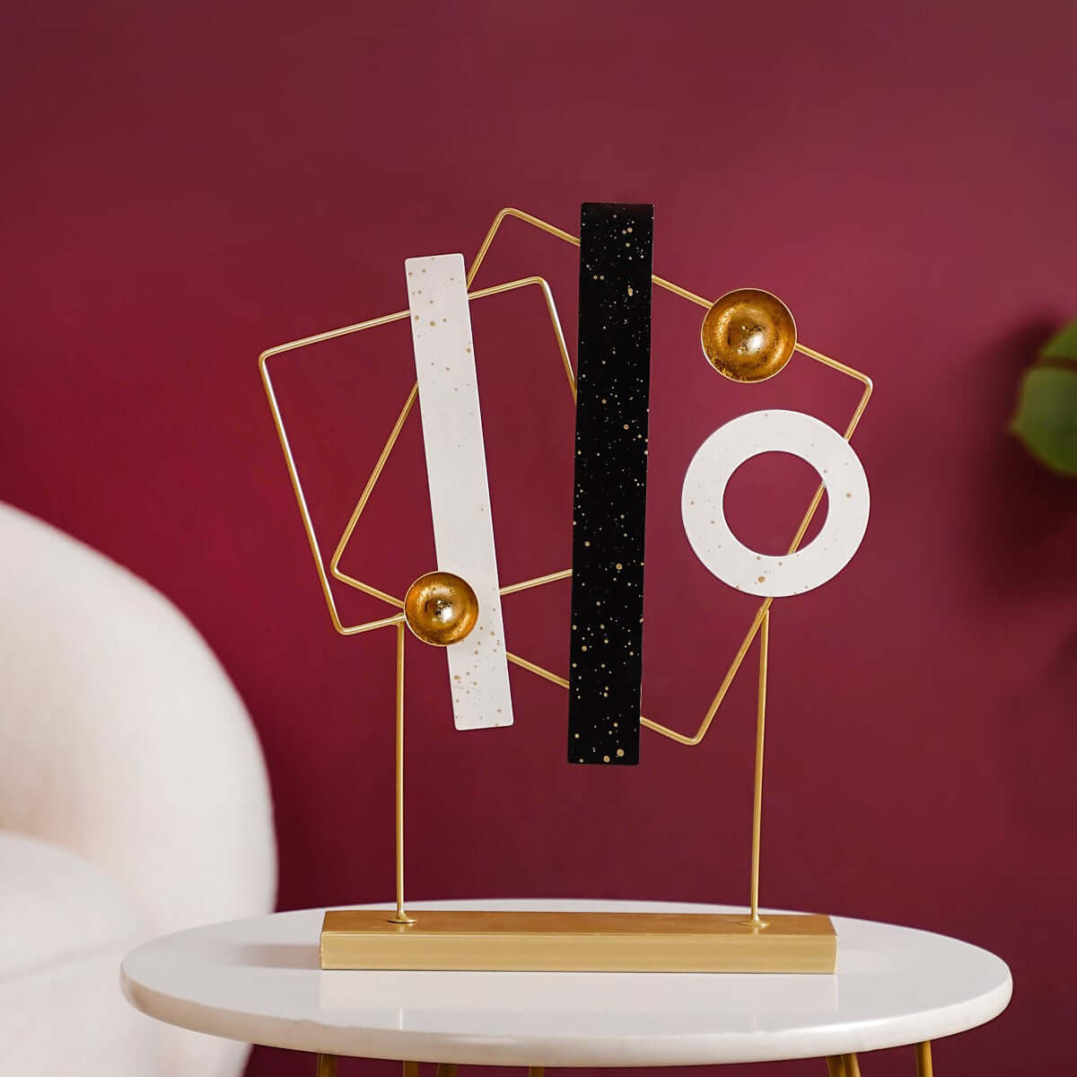 Metal, Geometric Shapes 3D Decor Piece