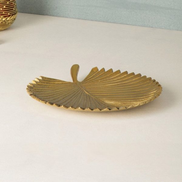 Metal Leaf Platter in Gold, Austin Collection
