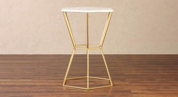 Metal Side Table in Gold Finish