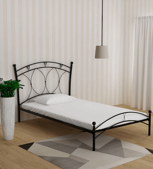 Metal Single Bed in Black, Hydra