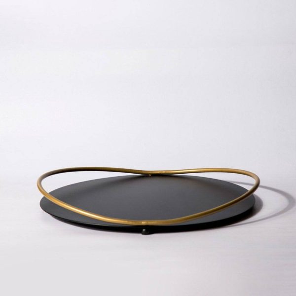 Metal Tray with Gold Handle, Cadence Vanity