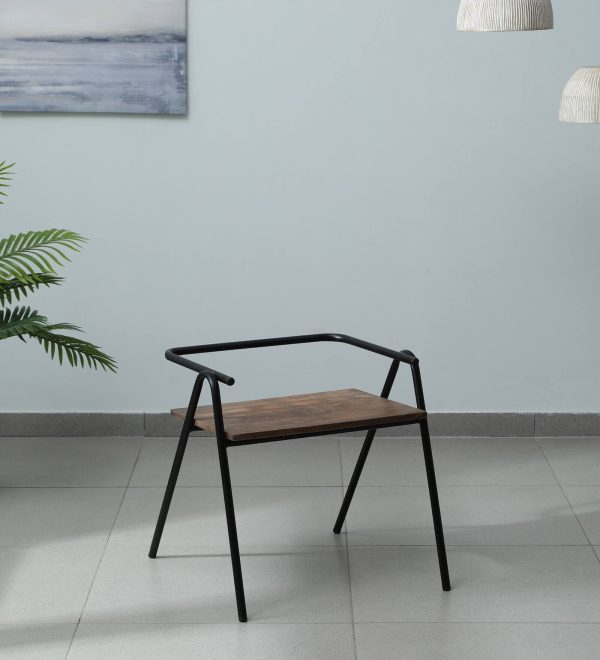 Metal and Wood Cafe Chair in Black (Set of 2), Tiberi