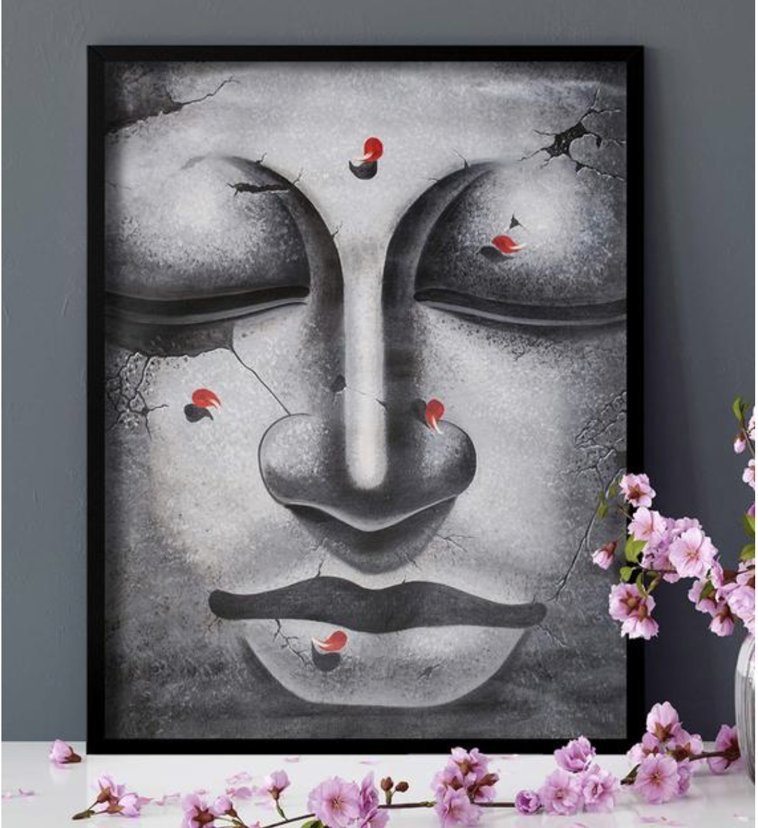Multicolour Cotton Canvas Religious Art Prints by Art Street (Buddha)