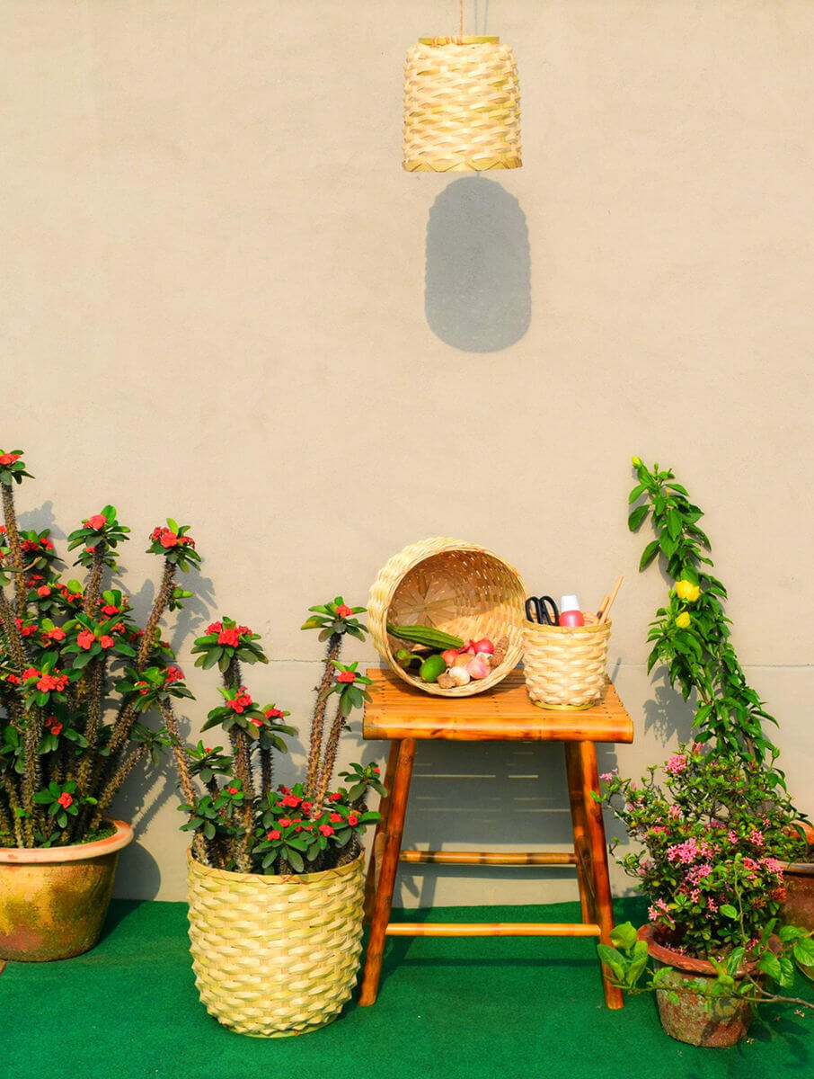 Multipurpose Braided Bamboo Basket (Set of 4)