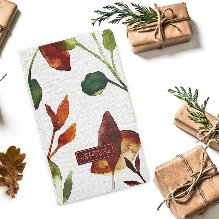 Notebook with Hand-Painted Botanical Cover