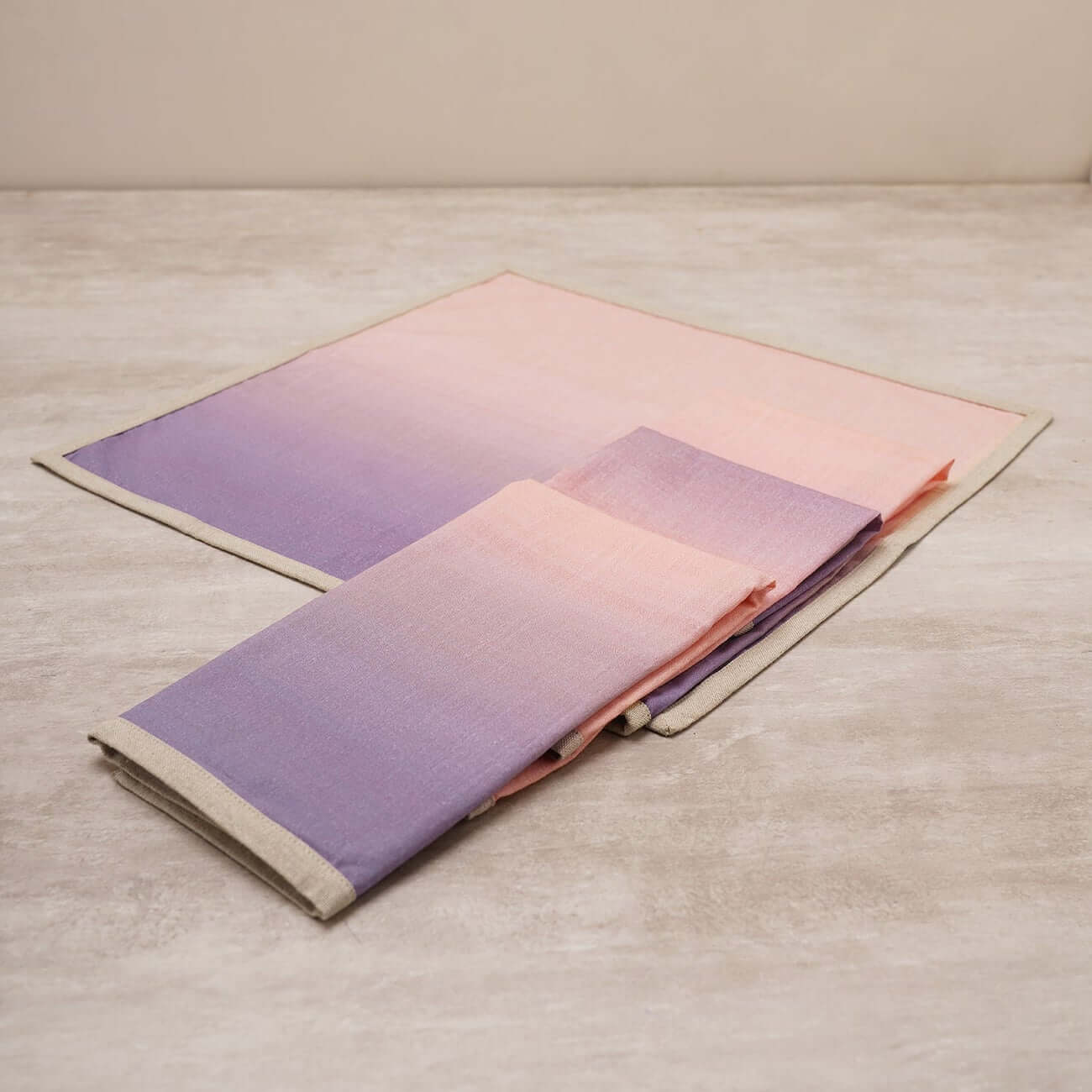 Ombre Cotton Napkins in Pink & Purple, Set of 4