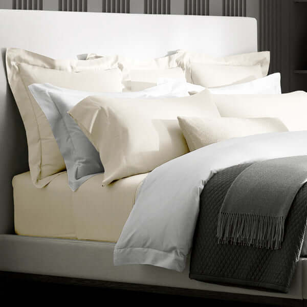 Organic Cotton King Size Bedding Set with Sheet and Pillow Covers, Ivory White