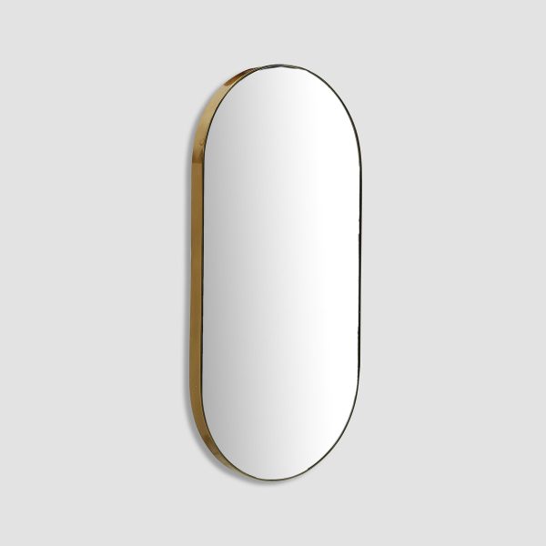 Catania collection - Oval Wall Mirror Solid Metal Gold Frame