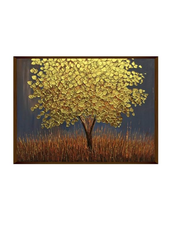 Painting of Tree in Gold and Brown