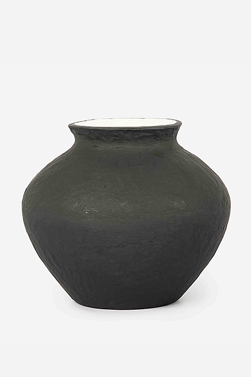 Papier Mache Vase in Blanche Noir, Ikai Asai