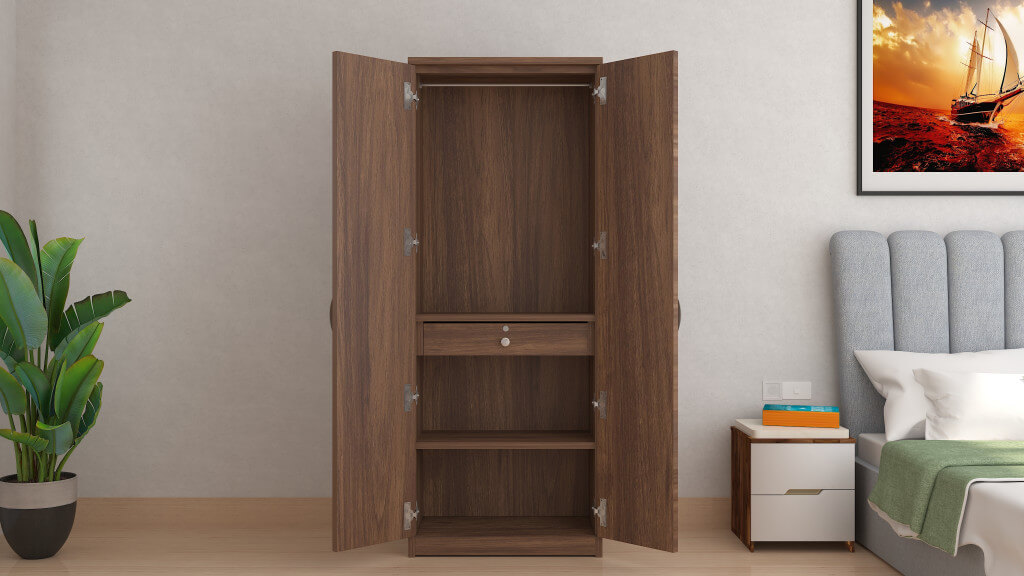 Particle Board 2-Door Wardrobe, Small