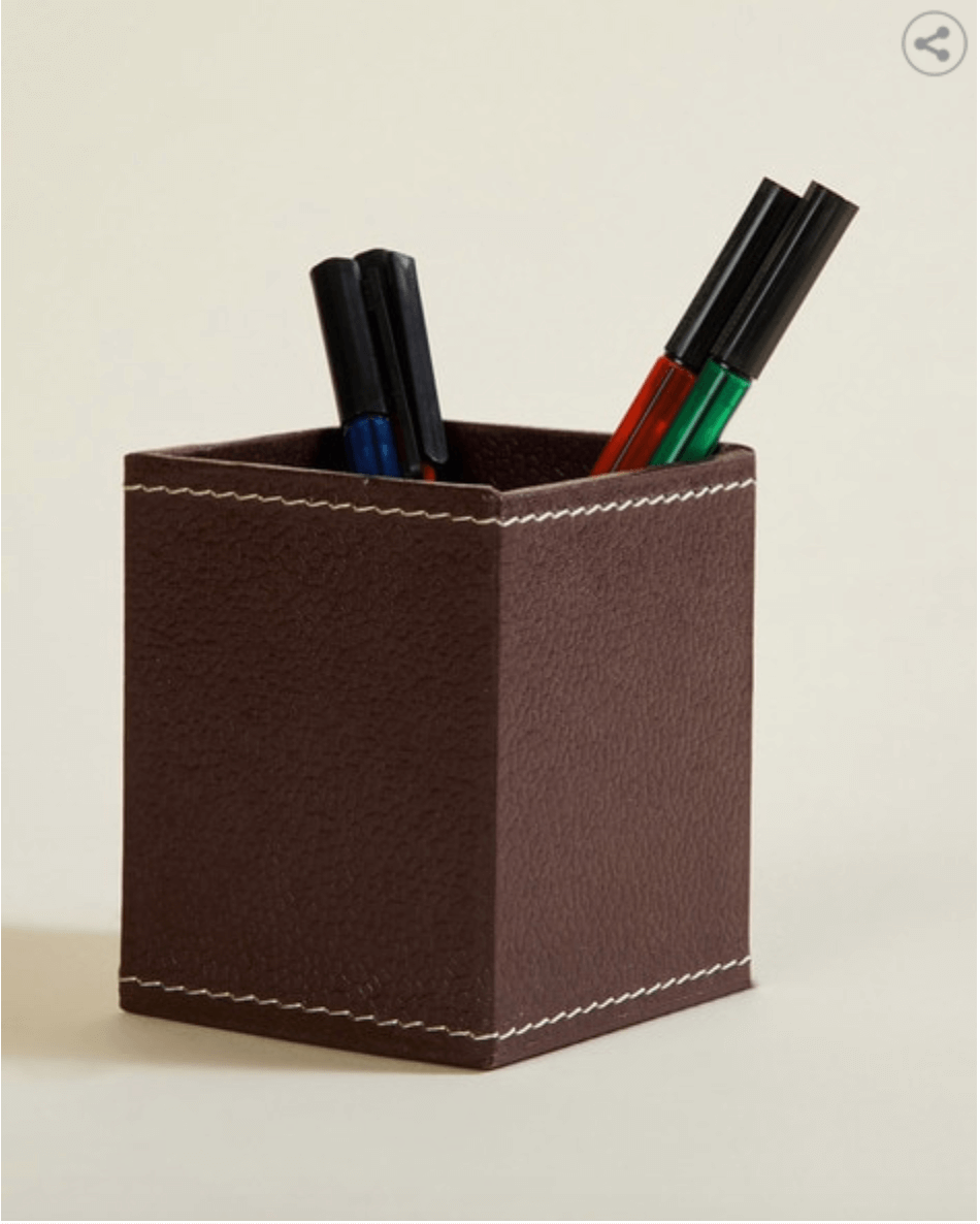 Textured Pen holder, Brown