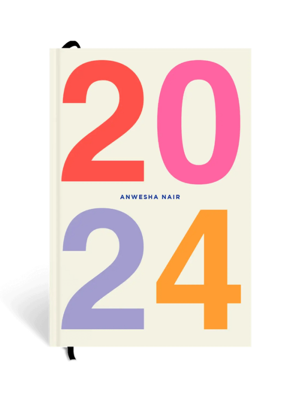 Personalised 2024 A5 Size Planner with Goals, Reflection and Habit Trackers