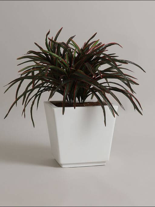 Plastic Square Floor Planter in White