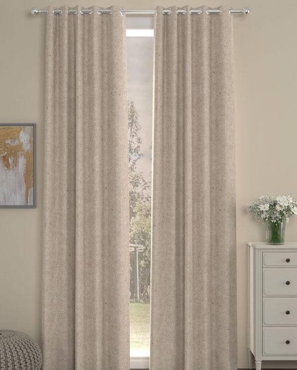 Polycotton Curtains in Beige (Length Options Available)