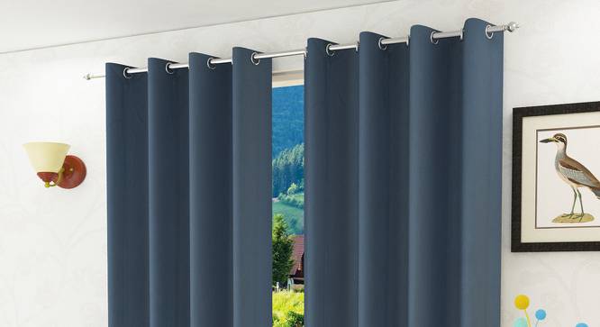 Polyester Long Curtains, Dark Grey