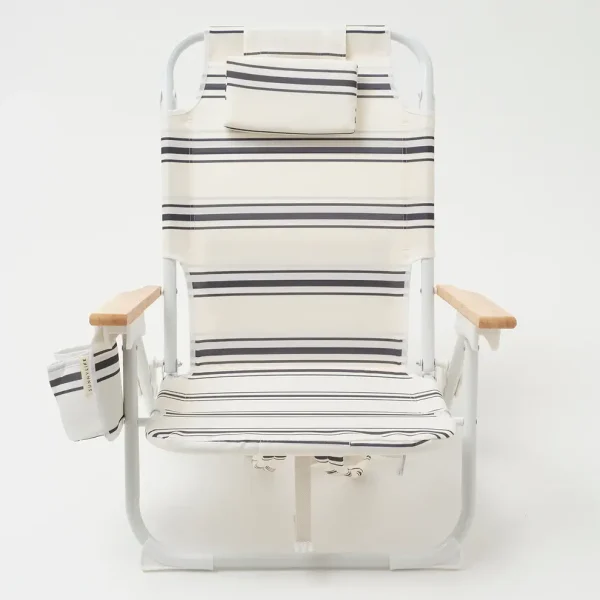 Polyester, Wood and Aluminium Deluxe Beach Chair in Teal, SUNNYLiFE