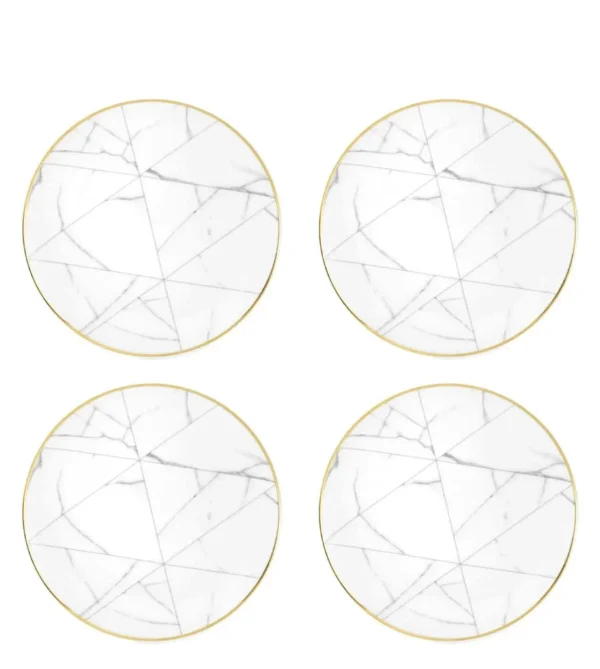 Porcelain Bread & Butter Plates Set of 4, Carrara