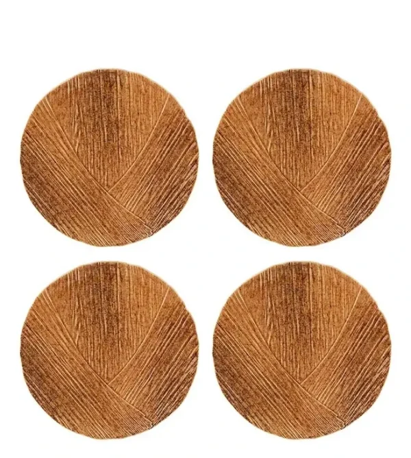 Porcelain Dinner Plate Set of 4, in Brown