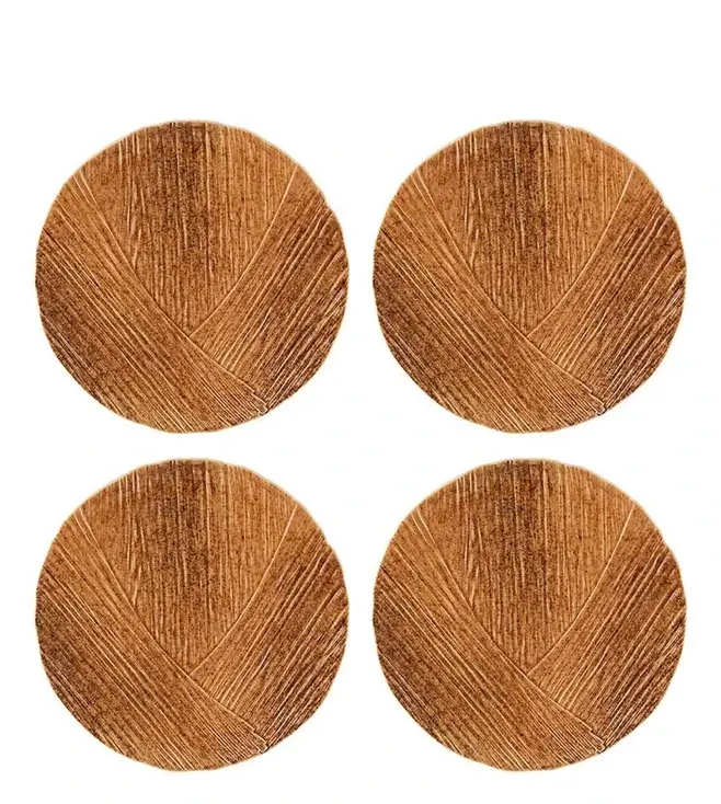 Porcelain Dinner Plate Set of 4, in Brown