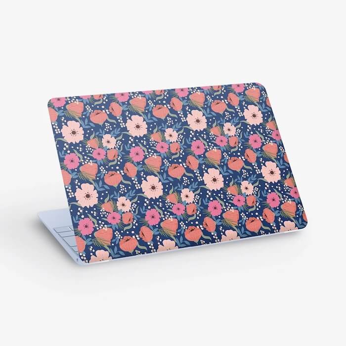 Premium Vinyl Laptop Skin, Midnight Bloom