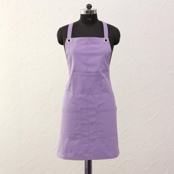 Pure Cotton Apron in Lavender
