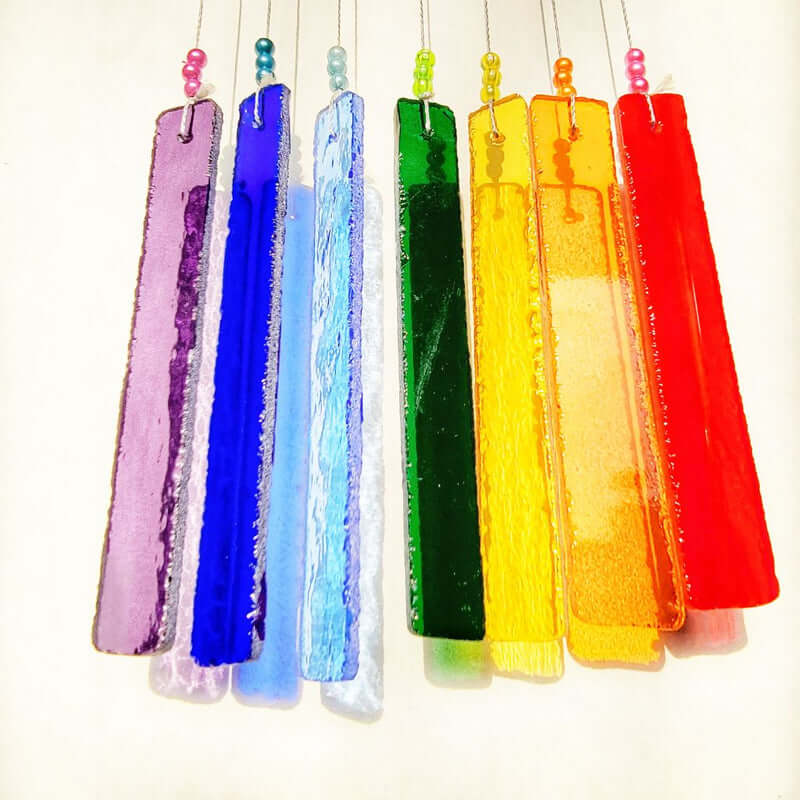 Rainbow-Stained Glass Wind Chime