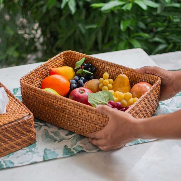 Rattan Rectangular Basket (Sizes Available)