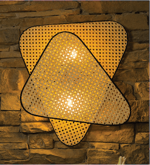 Rattan Wire Wall Flush Mount Light, Mae