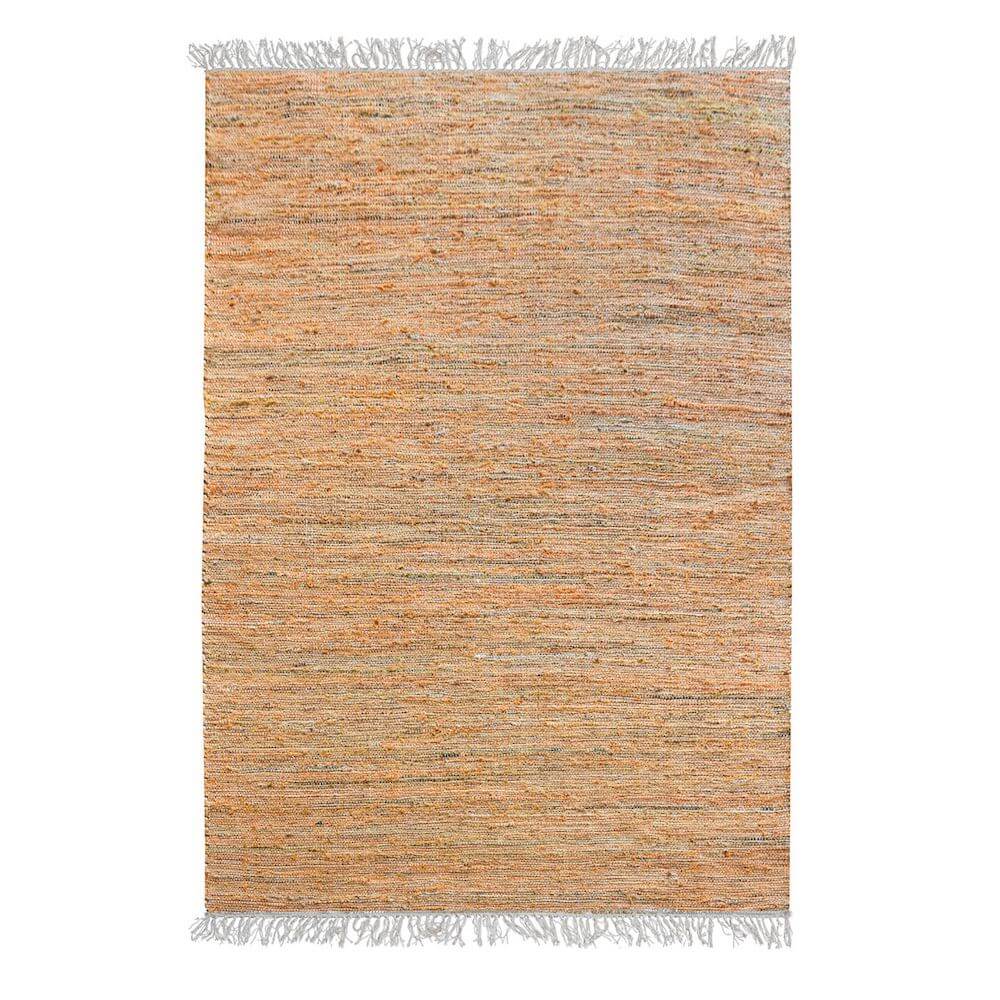 Recycled Fabric Textured Rug in Orange, Arya