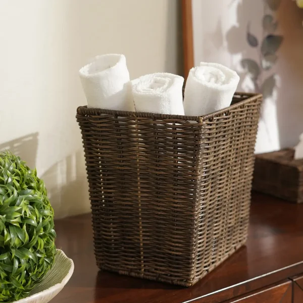 Resin Wicker Utility Basket in Brown (Colors Available)