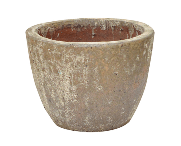 Round Pot in Brown & Grey, Ancient Rust