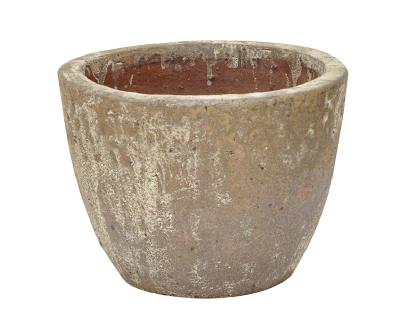 Round Pot in Brown & Grey, Ancient Rust