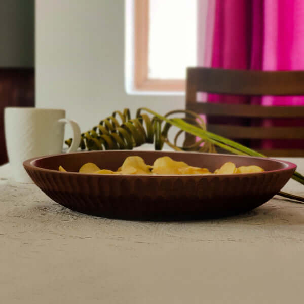 Round Wood Platter in Ochre