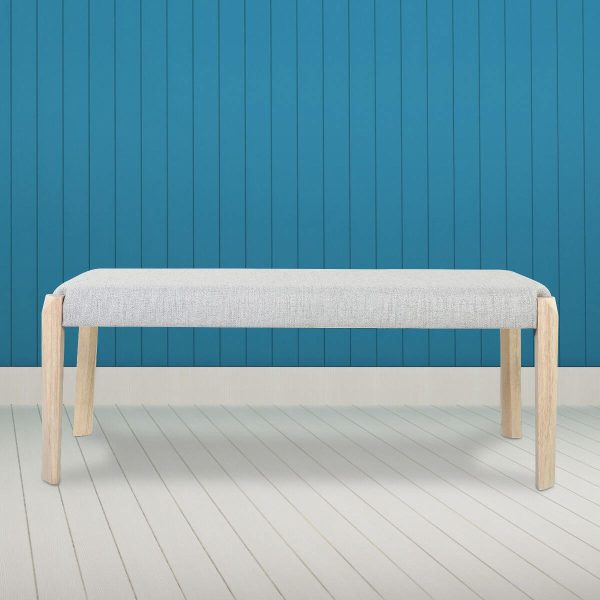 Rub Wood Bench with Grey cushion Seating, Dali