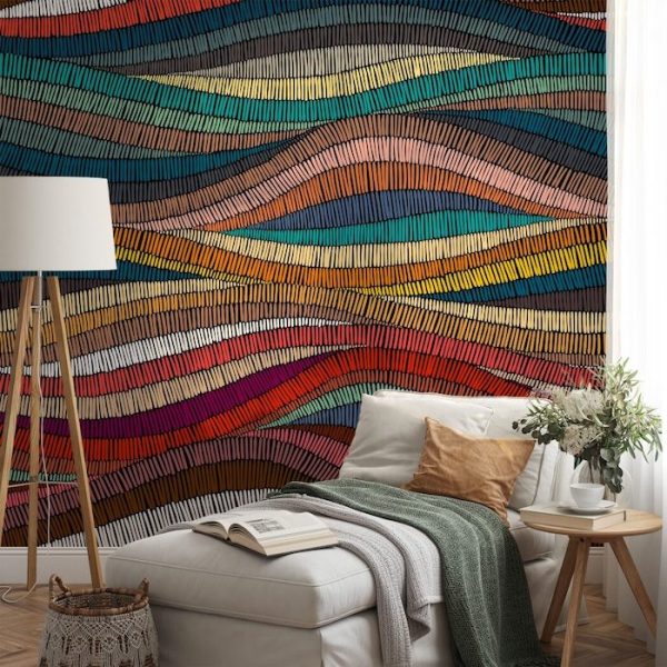 Rushing Colored Strings - PVC Free Wall Covering