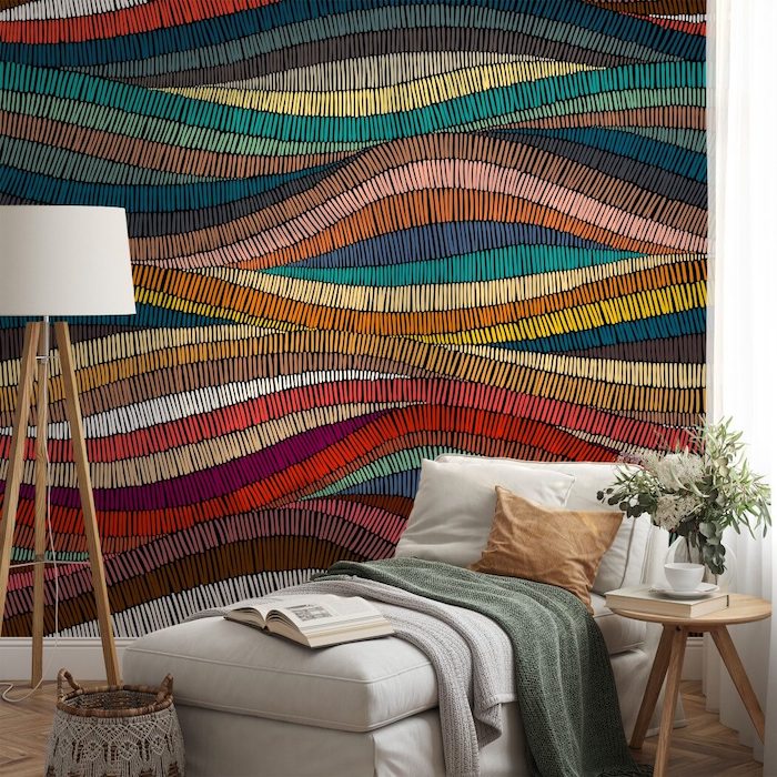 Rushing Colored Strings - PVC Free Wall Covering