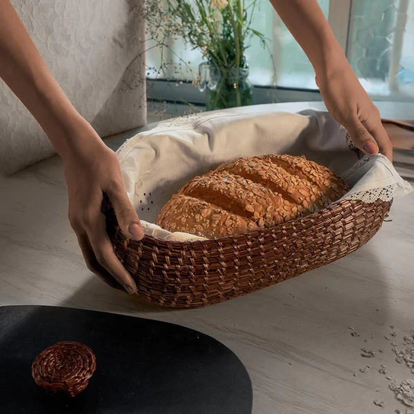 Sikki Grass Bread Box in Brown