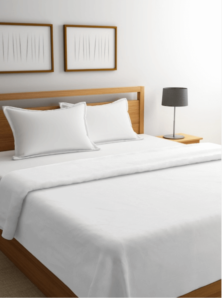 Solid white Bedding Set with 2 pillow covers and Duvet Cover
