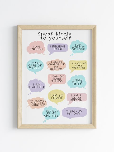 ‘Speak Kindly To Yourself’ Framed Wall Art
