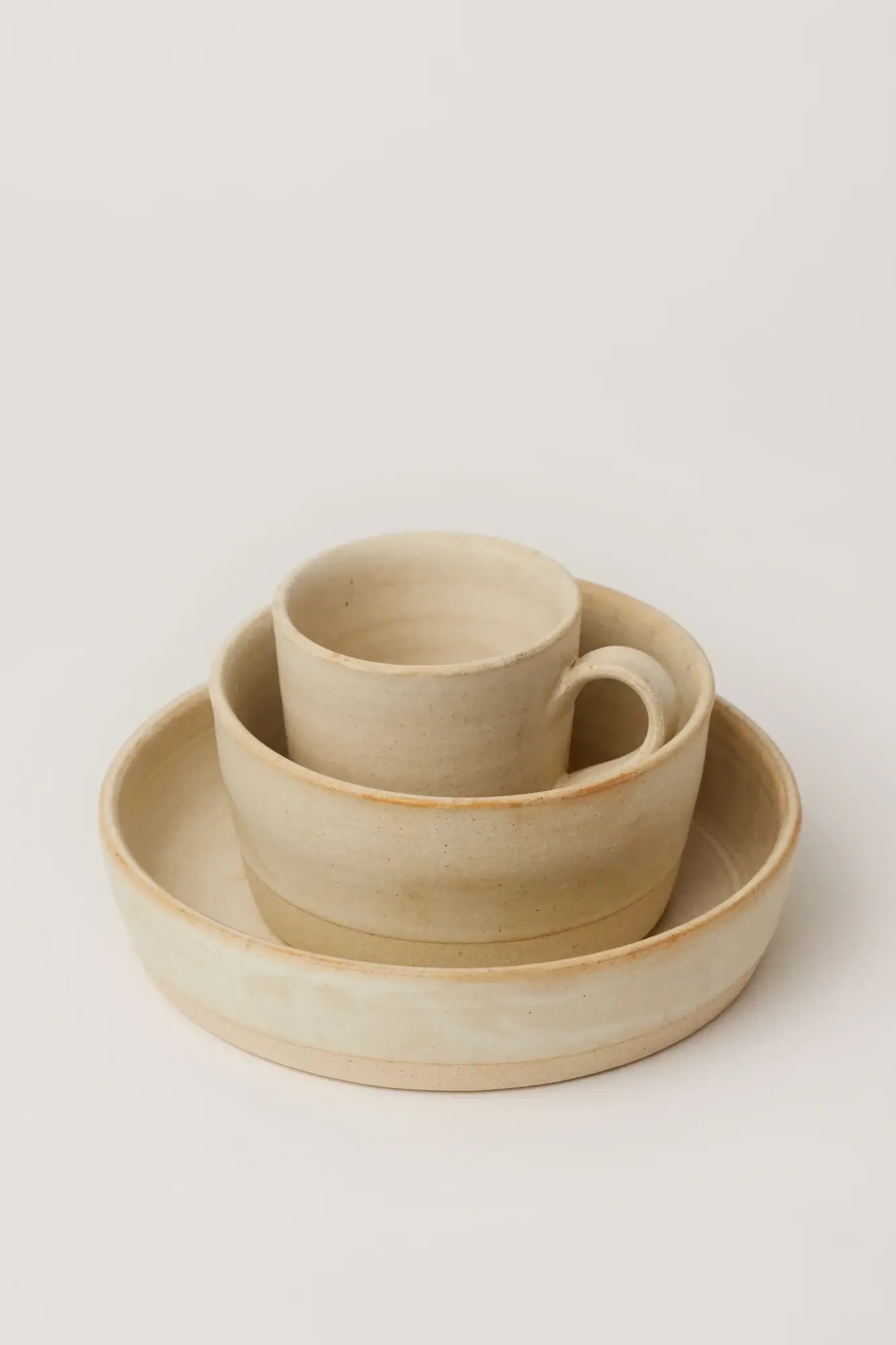 Stoneware Ceramic, Handcrafted Breakfast Set of 3, Manal