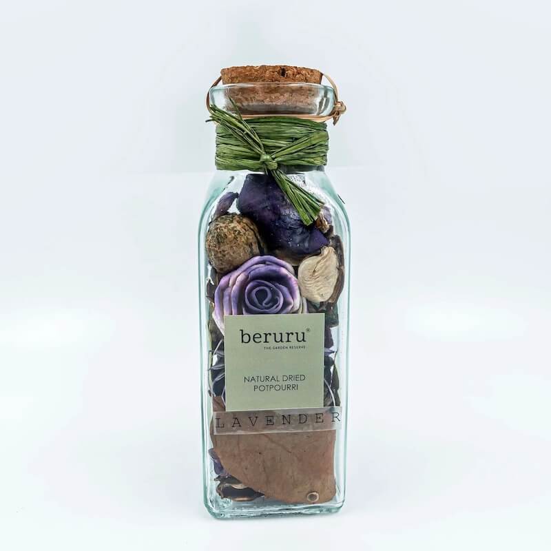 Sun Dried Plants & Fragrance Potpourri in a Bottle, Light Lavender